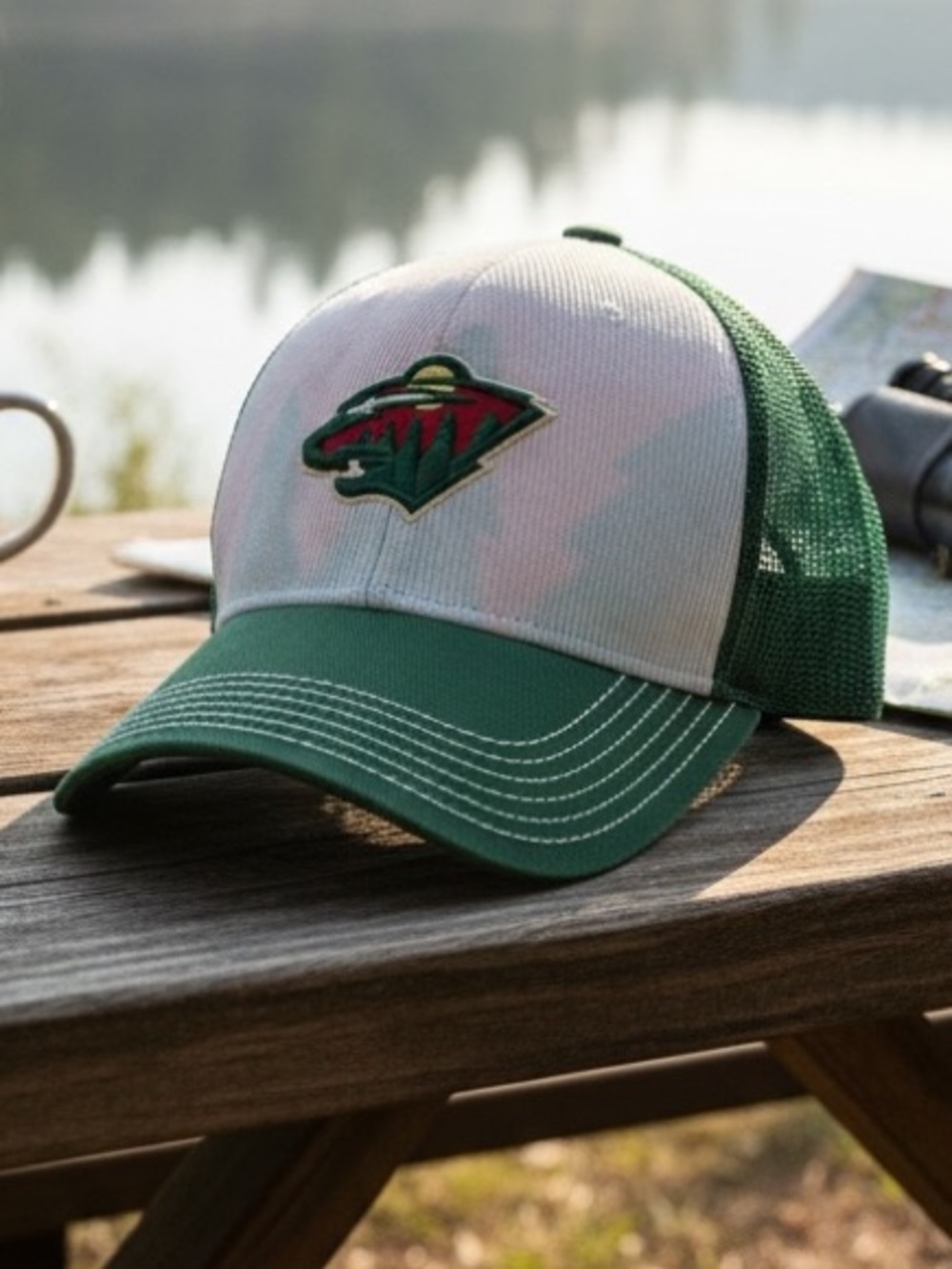 Youth Authentic Reebok Face-Off Headwear Minnesota Wild Trucker Snapback Hat